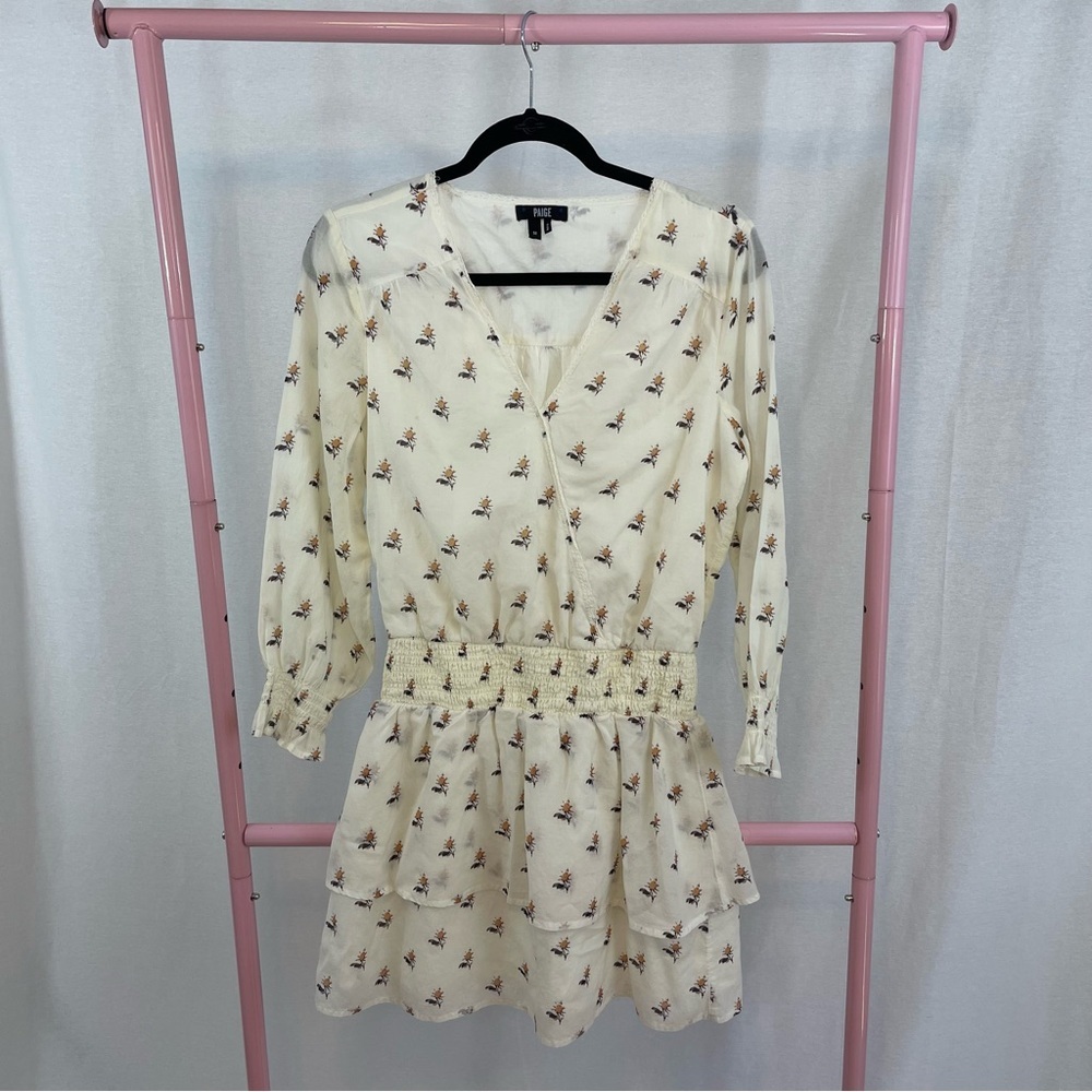 Paige Serrano Rose Bud Long Sleeve Midi Dress size Small